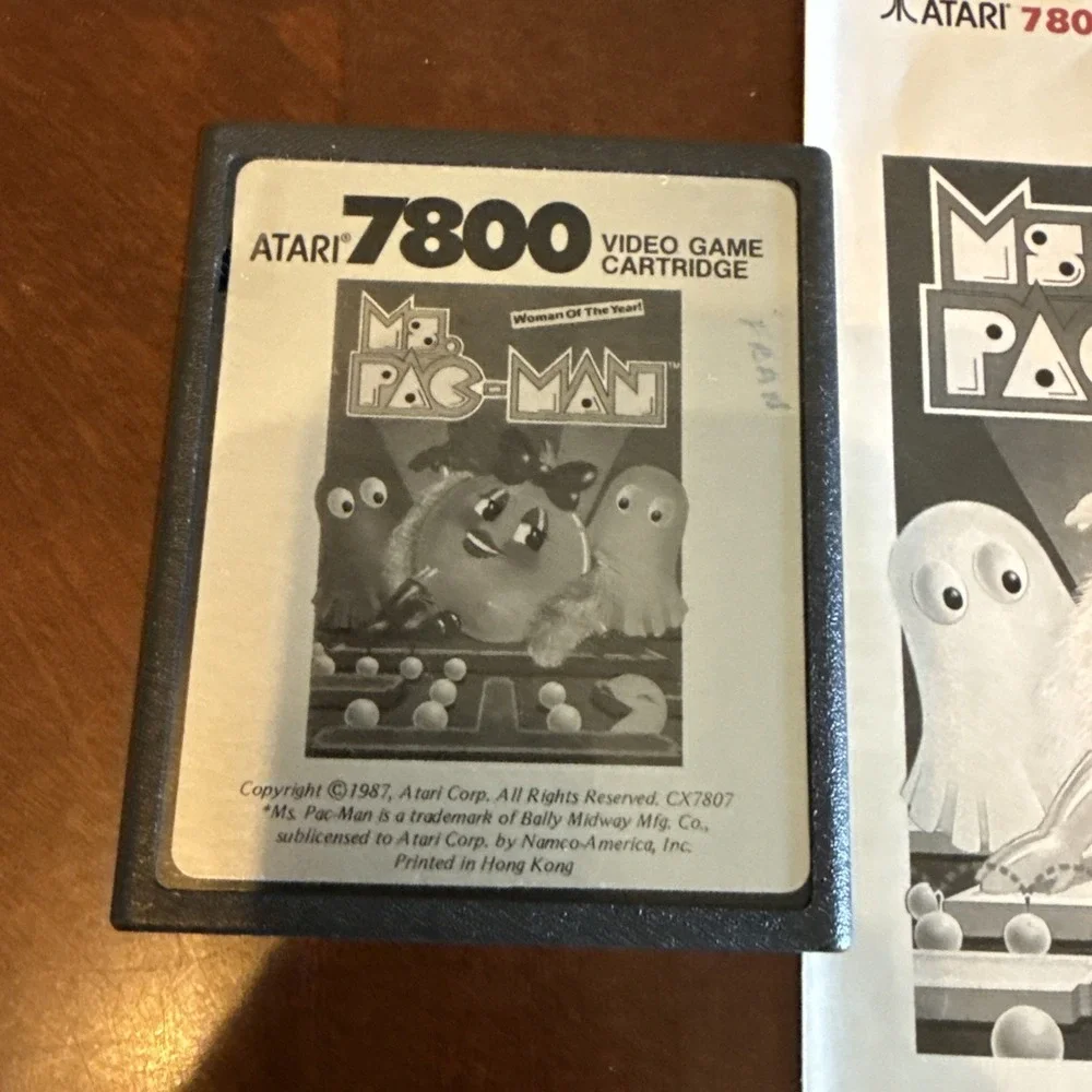 Atari 7800 Ms PAC-MAN‎ Cartridge 1987 Tested W Manual
